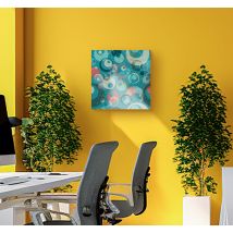 Tableau bureau art cercles abstraits tons bleus