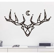 Sticker origami cerf et lune