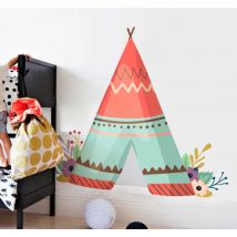 Sticker mural tipi coloré