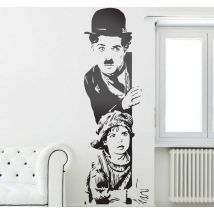 Sticker mural pour salon feux de la rampe Chaplin