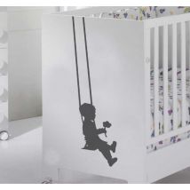 Sticker silhouette enfant balançoire