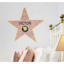 Sticker mural chambre personnalisable Hollywood
