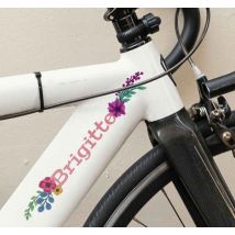 Sticker vélo personnalisable fleurs