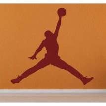 Sticker mural pour salon silhouette Michael Jordan