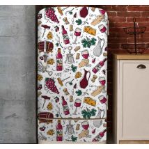 Sticker Frigo raisins, de vin et de fromage