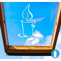 Sticker bougie pochoir neige