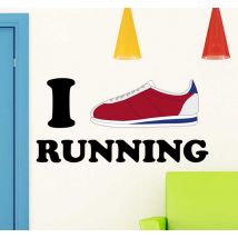 Sticker i love running avec une chaussure