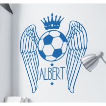 Sticker personnalisé ballon ailes et couronne