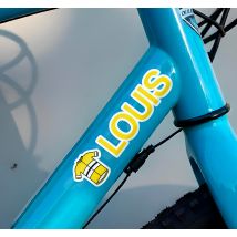 Autocollant vélo maillot cycliste jaune personnalisé