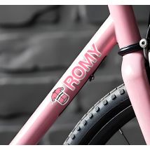Autocollant vélo maillot cycliste rose personnalisé
