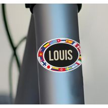Sticker vélo drapeaux et textes personnalisés