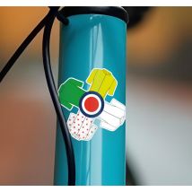 Sticker vélo 4 maillots de cyclisme et cercle