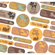 Sticker personnalisé pour l'école motif chats