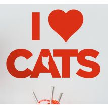 Sticker I love cats