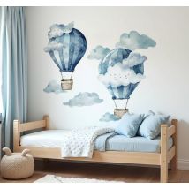 Sticker mural ballons bleus