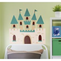 Sticker tête de lit enfant château garçon