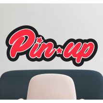 Sticker vintage pin-up lettres rétro