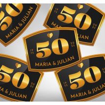 Sticker mariage 50e anniversaire avec noms