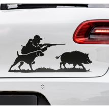Sticker voiture silhouette de chasse