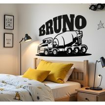 Sticker jouet camion malaxeur à béton personnalisé