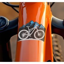 Sticker vélo montagne bleue
