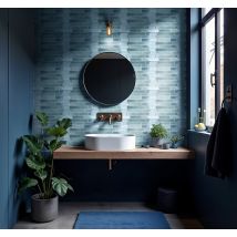 Sticker salle de bain bleu clair