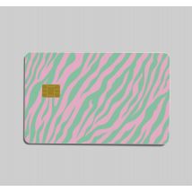 Sticker carte bancaire imprimé zèbre vert menthe