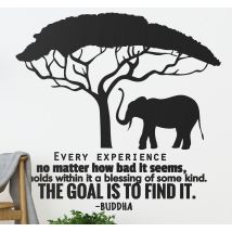 Sticker mural nature éléphant citation Bouddha