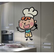 Autocollant mural chef et couverts