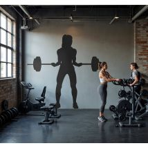 Sticker autres sports femme soulevant des poids