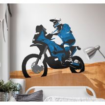Autocollant moto cross enfant pilote désert