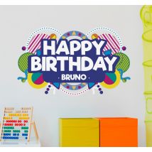 Sticker Happy Birthday personnalisable