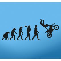 Autocollant moto cross évolution humaine