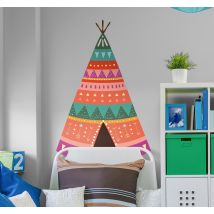 Sticker enfant tente indienne tete de lit
