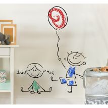 Sticker enfant dessin garçon et fille