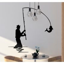 Sticker silhouette pêcheur