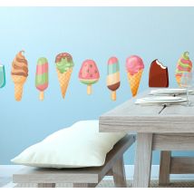 Stickers cuisine - Frise murale adhésive glaces et sorbets