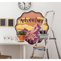 Sticker rond montagnes