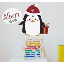 Sticker noël pingouin personnalisable