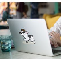 Sticker Paris PC portable bouledogue français