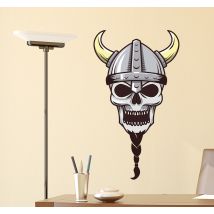 Sticker crâne viking