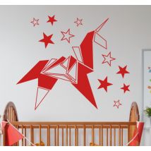 Sticker géométrique licorne étoiles