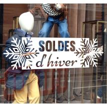 Autocollant vitrine soldes d’hiver