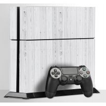 Autocollant PS4 effet bois blanc