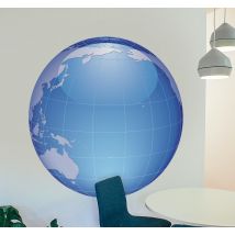 Autocollant mural carte Océan Pacifique