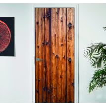 Sticker porte effet bois antique