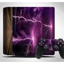 Autocollant PS4 éclairs orage