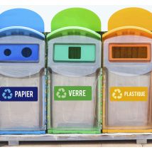 Stickers recyclage papier verre plastique