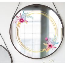Sticker miroir floral design