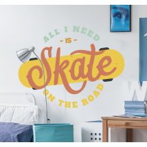 Sticker Maison planche de skateboard rétro